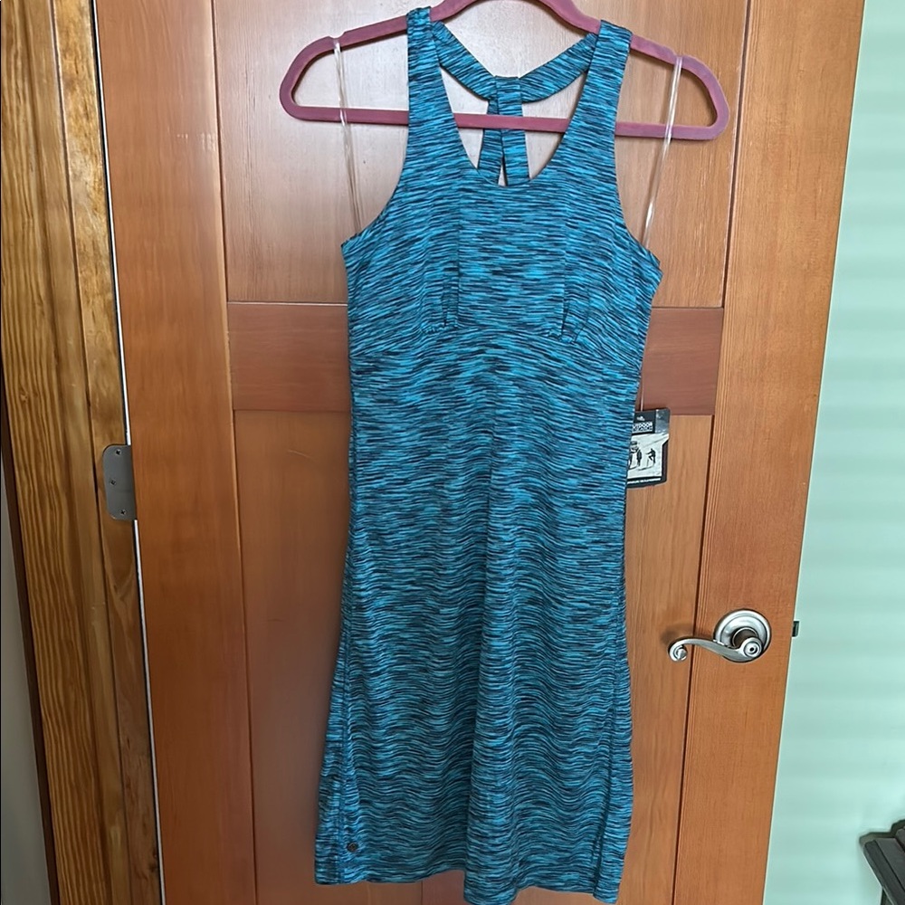 Outdoor Research Flyway Dress, Turquoise and Navy Space Dye, Size 8, NWT